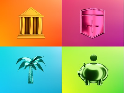 Catch minted NFTs of the brand colors and product iconography.