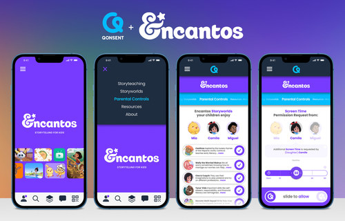 Encantos consumer experience. Easy-to-navigate solution giving parents control of how, when, and where data is used.