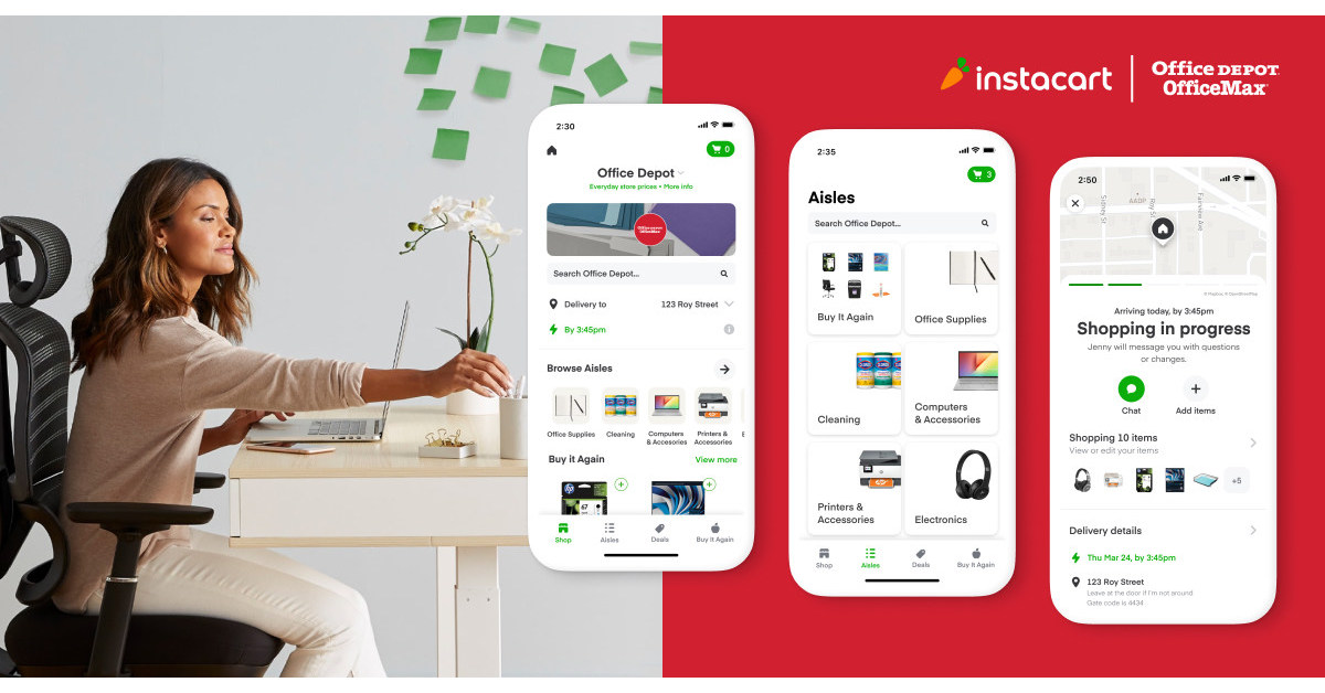 Instacart Partners With Office Depot to Offer Same-Day Delivery of Office  and School Supplies
