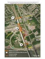 Autoroute Henri-IV (A-73), à Québec - Reprise des travaux de réfection de l'autoroute Henri-IV et de trois structures entre le chemin Saint-Louis et le pont Pierre-Laporte