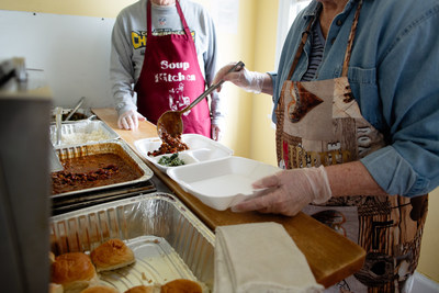 Anderson Emergency Kitchen volunteers serve hot meals for those in need. Electrolux donated $45,000 to Meals on Wheels Anderson and the Anderson Emergency Kitchen to purchase fresh food, fruits and vegetables for those in need throughout the community as food prices dramatically increase. Anderson Emergency Kitchen volunteers serve hot meals for those in need. Electrolux donated $45,000 to Meals on Wheels Anderson and the Anderson Emergency Kitchen to purchase fresh food, fruits and vegetables for those in need throughout the community as food prices dramatically increase.