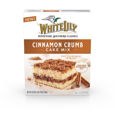 White Lily Cinnamon Crumb Cake Mix with Cinnamon Streusel Topping