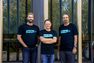 Miruku Co-Founders - Amos Palfreyman, Ira Bing and Harjinder Singh (PRNewsfoto/Miruku Ltd.)