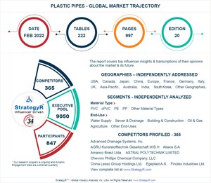 New Study from StrategyR Highlights a $38.1 Billion Global Market for Plastic Pipes by 2026