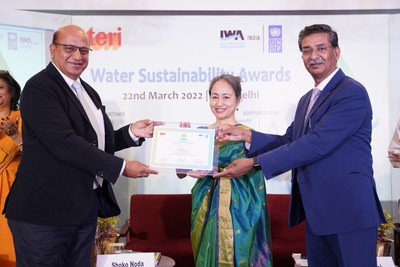 FMC Corporation recognized for contribution to water sustainability by TERI-IWA-UNDP at the inaugural Water Sustainability Awards on World Water Day