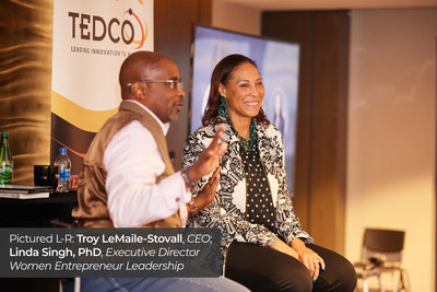 Left: TEDCO's CEO Troy LeMaile-Stovall 
Right:  Executive Director of the program, Dr. Linda Singh