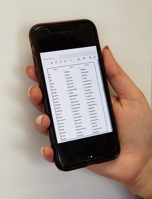 REALM Word List on Smartphone