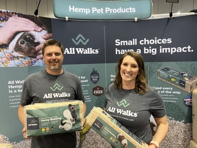 Co Founder Morgan Elliott and Chief Strategy Officer Trey Riddle of IND HEMP are proud to present All Walks™ Premium Hemp Small Animal Bedding as they launch at Global Pet Expo 2022 in Orlando this week. Hemp Goods For a Better Path™