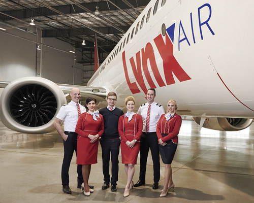 Lynx crew showcases their new uniforms ahead of the airline’s inaugural flight on April 7. (CNW Group/Lynx Air)