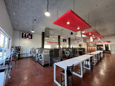 The Speed Queen Laundry franchise in Long Beach features bright aesthetics, technology, and an exceptional customer experience.