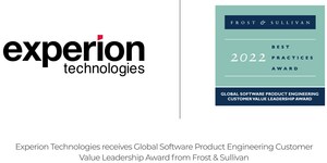 Experion Technologies awarded Frost &amp; Sullivan's 2022 Global Customer Value Leadership Award in the software product engineering industry