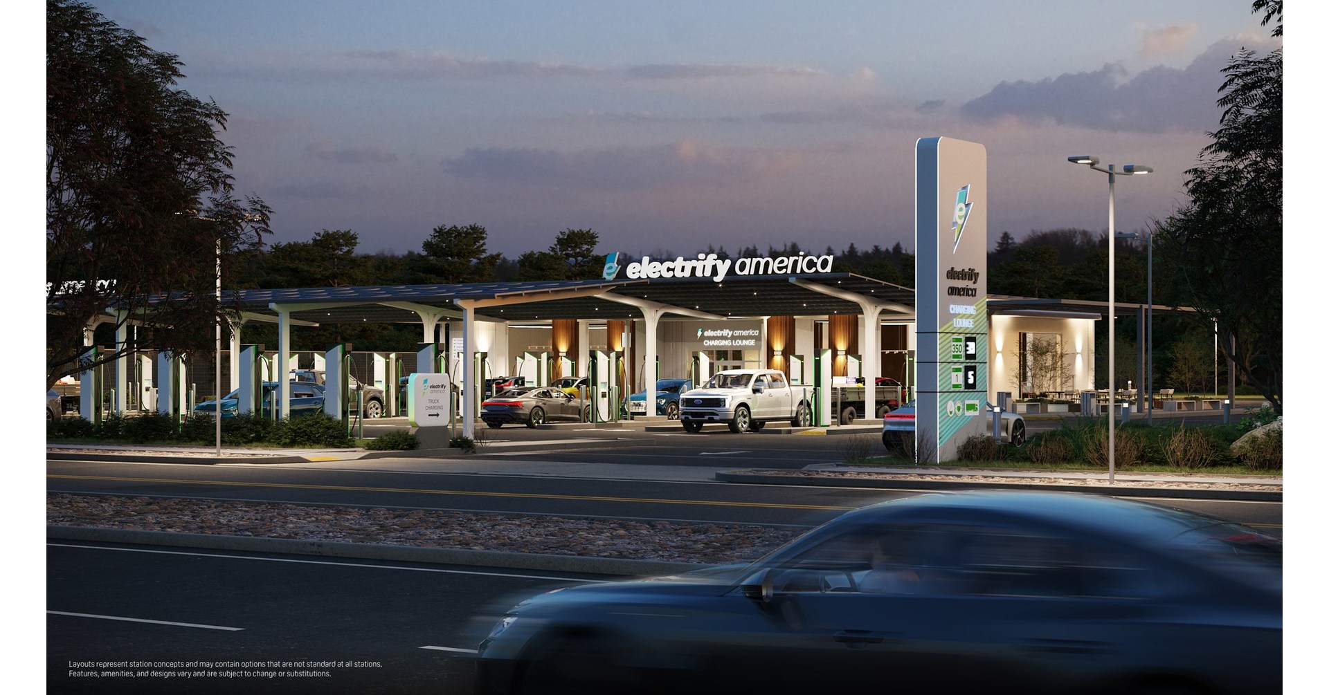 The Charging Station of the Future, Today: Electrify America to Transform the  Electric Vehicle Charging Experience, Creating a Customer Oasis with  Ultra-Fast Charging