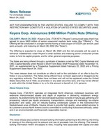 Keyera Corp. Announces $400 Million Public Note Offering (CNW Group/Keyera Corp.)