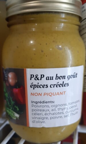 Absence d'informations nécessaires à la consommation sécuritaire de la pâte d'épices créoles fabriquée par P&amp;P au bon goût