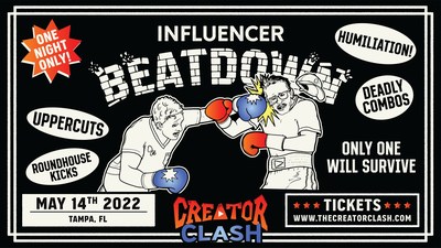 Creator Clash is a boxing event featuring the most unlikely group of creators going toe-to-toe for charity, with all net profits from the event going to the American Heart Association, as well as other charities to be announced in the coming weeks.
