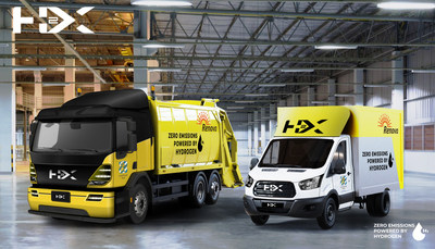 H2X Hydrogen Fuel Cell waste disposal truck and commercial vehicle