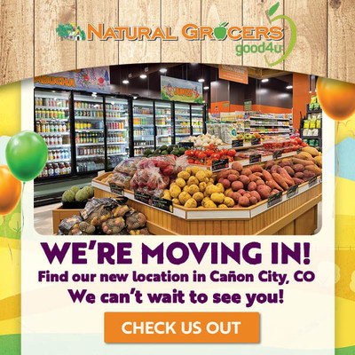 Natural Grocers invites customers to Grand Opening in Cañon City on April 13th, 2022.