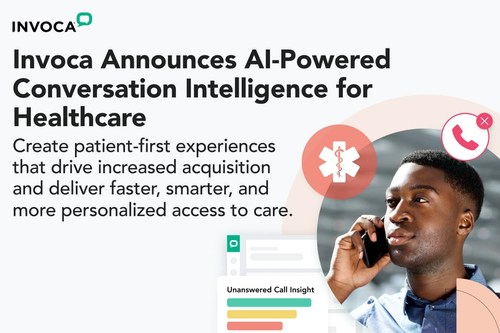 Invoca announces Invoca for Healthcare, an AI-powered conversation intelligence solution that enables empathetic, patient-first experiences to help increase patient acquisition. Invoca’s cloud platform records, transcribes and analyzes 100% of patient calls while ensuring HIPAA compliance.