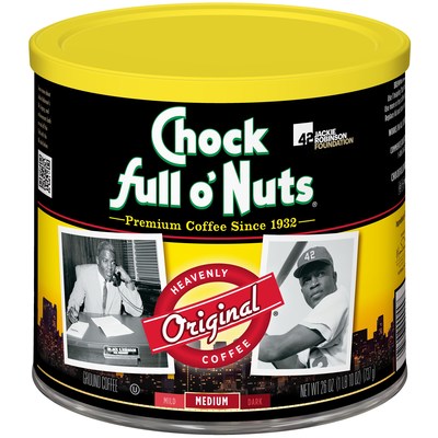 Chock full o’Nuts® coffee is honoring the 75th anniversary of Jackie Robinson’s historic Major League Baseball debut by featuring his accomplishments on special Chock full o’Nuts® Heavenly Original® cans available in April.   A portion of the proceeds will be donated to the Jackie Robinson Foundation, whose mission is to educate, inspire, challenge, and narrow the achievement gap in higher education by providing college scholarships and leadership training.