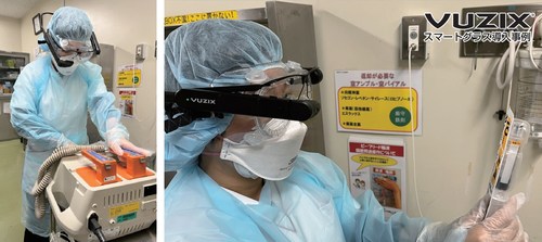 Vuzix smart glasses supporting medical personnel in the red zone at Osaka Saiseikai Izuo Hospital