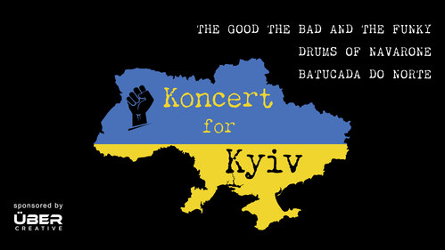 Concert pour Kiev avec The Good, the Bad et the Funky, Drums of Navarone et Batucada Do Norte