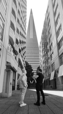 Norman Foster and Michael Shvo at the Transamerica Pyramid Center, San Francisco. Photo Credit: Meghan Mensching