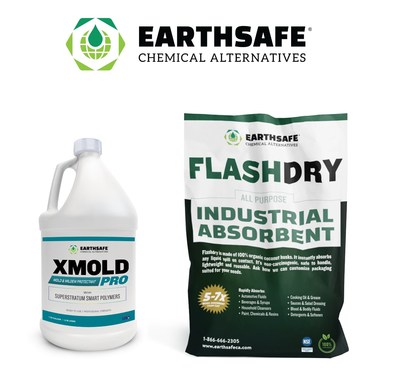 EarthSafe Chemical Alternatives unveils new line of industrial and commercial cleaning solutions that solve challenges in a healthier, more sustainable way. Flagship products include FlashDry organic absorbent and XMold Pro inhibitor and longer-lasting protectant. Request a complimentary product demonstration or trial via the contact form at www.earthsafeca.com