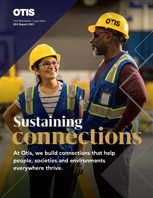 The cover of Otis Worldwide Corp.'s inaugural ESG Report.