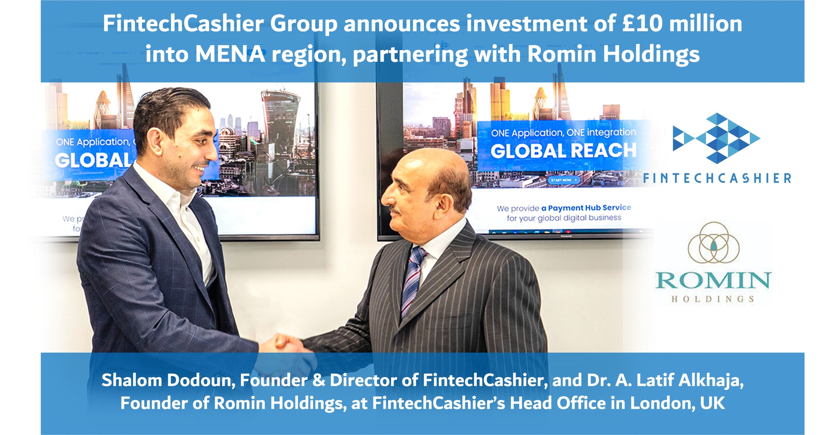 FintechCashier Group announces investment of £10 million into MENA region,  creating a financial gateway centre based in Bahrain