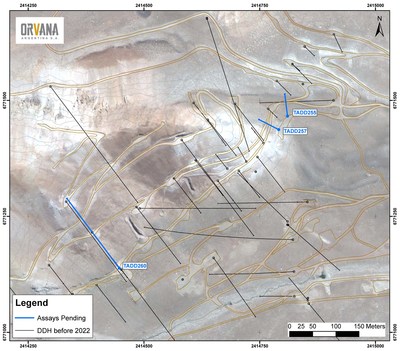Figure 2. Drill campaign status in Cerro Campamento (all assays are pending) (CNW Group/Orvana Minerals Corp.)