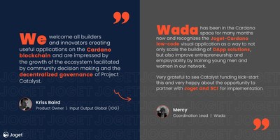 See what Input Output Global and Wada have to say about the Joget-Cardano no-code/low-code approach to building DApps (PRNewsfoto/Joget)