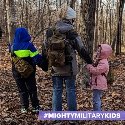 Sara, who served in the Air Force for 23 years, talks about her children's curiosity: "My #MightyMilitaryKids were so intrigued by my tactical bag that they wanted their own. We learned about the items in the bag and basic self-aid and buddy care. Now, when we go hiking, they grab their packs and feel prepared and confident for any adventure we embark on." Share stories of strength, resilience and inspiration related to military children on social media using #MightyMilitaryKids.