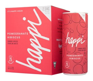 Happi: Cannabis-Infused Sparkling Water Launches Its Latest Flavor for Spring - Pomegranate Hibiscus
