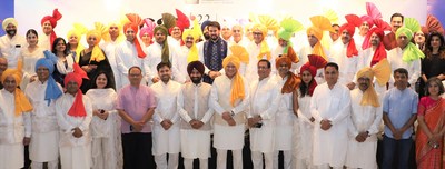Union Minister Anurag Thakur and Chancellor Chandigarh University Satnam Singh Sandhu along with corporate leaders during the Corporate Advisory Board (CAB-2022) at Chandigarh.