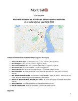 Fiche technique pour les journalistes - Projets de piétonnisation 2022 (Groupe CNW/Ville de Montréal - Cabinet de la mairesse et du comité exécutif)