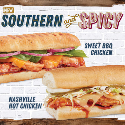Blimpie's New Southern & Spicy Sweet BBQ Chicken and Nashville Hot Chicken Subs