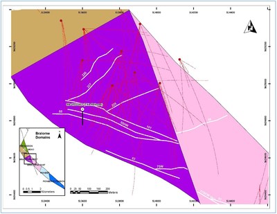 Figure 2: SB-2022-0003 hole location within the Bralorne West block. (CNW Group/Talisker Resources Ltd)