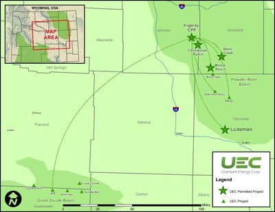 UEC Wyoming ISR Hub and Spoke Project (CNW Group/Uranium Energy Corp)