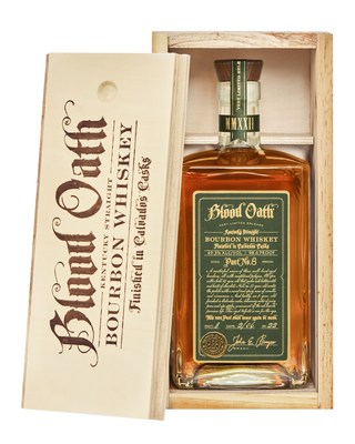 Lux Row master distiller John Rempe continues his annual pact with bourbon drinkers with the release of Blood Oath Pact 8 Kentucky Straight Bourbon Whiskey finished in Calvados casks. A limited supply of 17,000 (3-pack) cases will arrive at retail this April at a suggested price of $119.99 per 750 ml bottle.