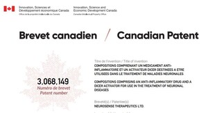NeuroSense Therapeutics Granted Patent in Canada for its ALS Drug PrimeC
