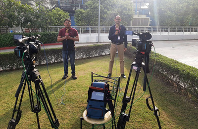 LiveU in action at India Today (PRNewsFoto/LiveU)