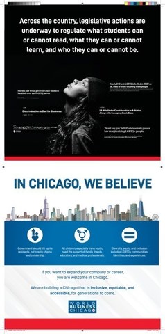 World Business Chicago, the city’s economic development agency, debuts anew advertising campaign, “In Chicago We Believe.” The campaign promotes the city’s long-standing commitment to diversity, equity, and inclusion, not just as a business positive, but as a principled value defining the city at a historic national moment.
