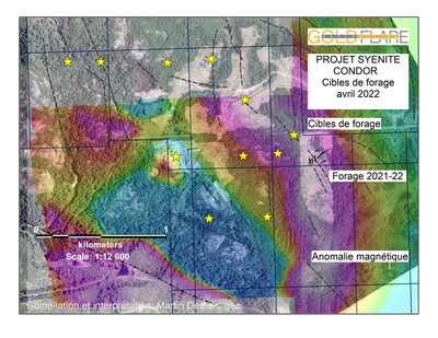 Planification des forages sur Synite Condor (Groupe CNW/Exploration Goldflare Inc.)