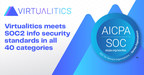 Virtualitics meets SOC2 info security standards in all 40 categories
