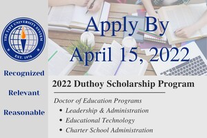 Deadline for Taft University's 2022 Annual Duthoy Scholarship Program is Approaching