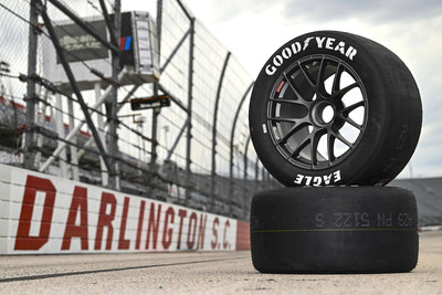To bring spectators closer to the action, Goodyear is giving one lucky fan the chance to win a “throwback” design Eagle race tire from the winning driver of the Goodyear 400 through the “Bring Home the Win Sweepstakes.” Fans can enter now through May 9 on Goodyear400Sweepstakes.com. (NASCAR images for Goodyear)