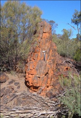 Figure 2. Outcrop of BIF containing magnetite mineralisation at Moonshine (CNW Group/Macarthur Minerals Limited)