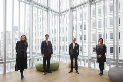 From left to right, Mary-Dailey Desmarais, Chief Curator, MMFA, Maxime Ménard, President and CEO of Jarislowsky Fraser, Stéphane Aquin, Director, MMFA and Jo-Anne Hudon Duchesne, Director of Operations, MMFA Foundation. (CNW Group/Scotiabank)