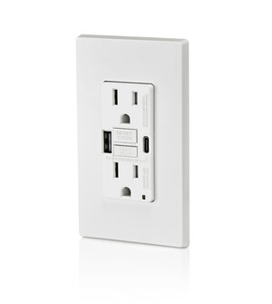 Leviton Introduces New SmartlockPro® Self-Test GFCI Combination USB Type A/Type C In-Wall Charger