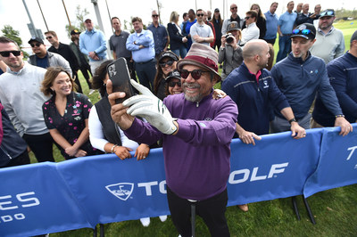 World-renowned actor and comedian George Lopez enjoys the Topgolf festivities to celebrate the upcoming opening of Topgolf and The Lakes at El Segundo Golf Course on Monday, April 11, 2022. (Jordan Strauss/AP Images for Topgolf)